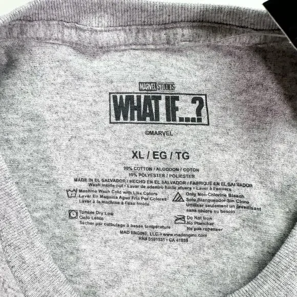 3/$20 Marvel NWT Adult XL Gray "What If?" Party Thor Cotton Blend S/S T-Shirt - Picture 3 of 7